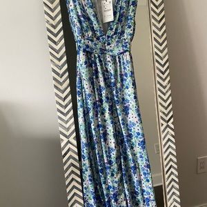 NWT Zara floral silk midi dress